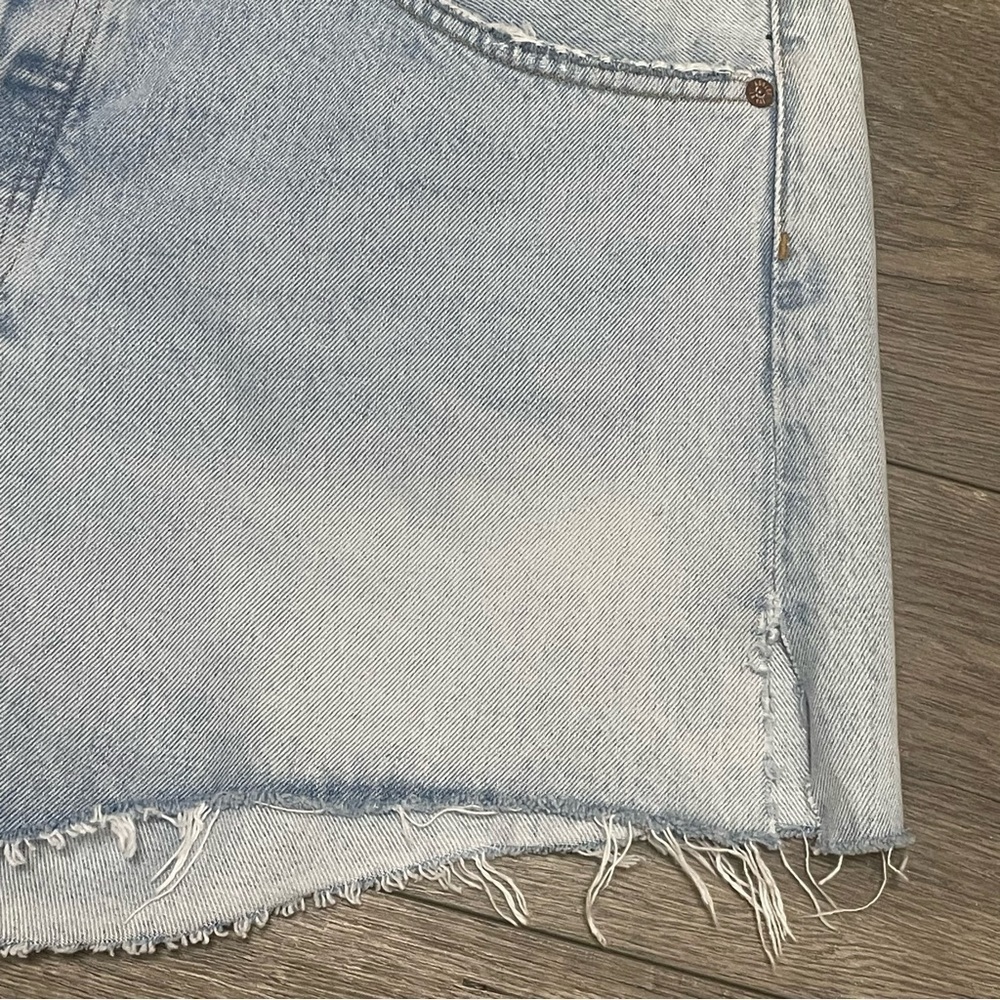 Agolde Parker Long Shorts Jinx Cut Off Hi Rise Denim Jean Light Wash Sz 32 NWT - Picture 5 of 13